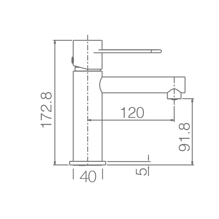 Mitigeur de lavabo Milos Stick Imex croquis 15