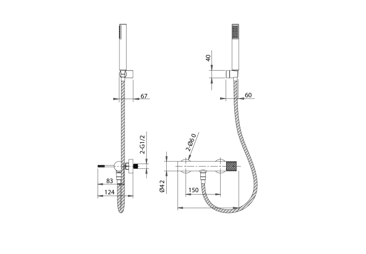 Imex Genoa Robinet de douche croquis 10