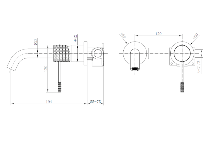 Mitigeur de lavabo Genova Imex croquis 17