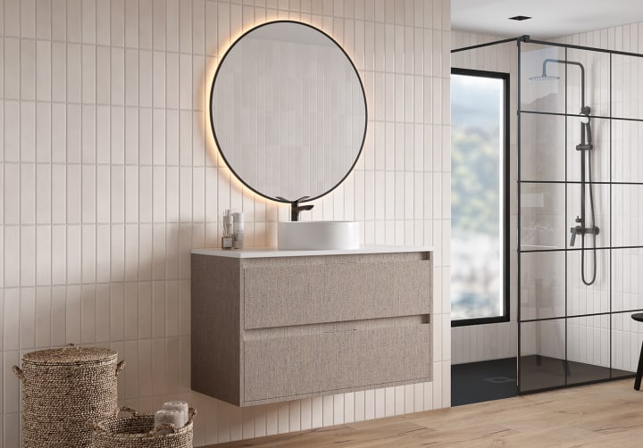 Meuble de salle de bains Artemisa Bruntec avec plan de toilette compacte Pierre blanche principal 6