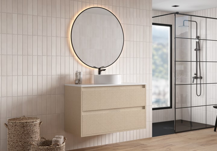 Meuble de salle de bains Artemisa Bruntec avec plan de toilette compacte Pierre blanche principal 7