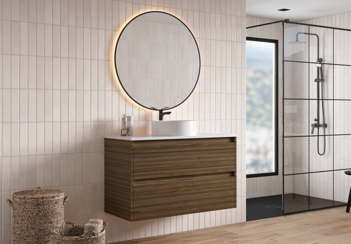 Meuble de salle de bains Artemisa Bruntec avec plan de toilette compacte Pierre blanche principal 9