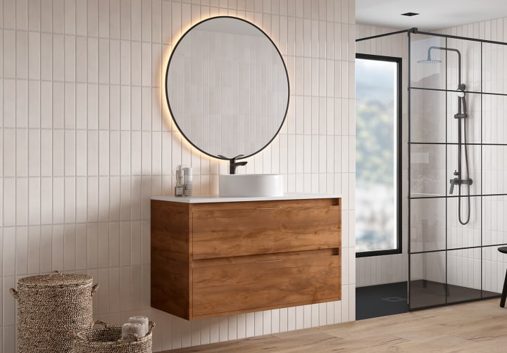 Meuble de salle de bains Artemisa Bruntec avec plan de toilette compacte Pierre blanche principal 8