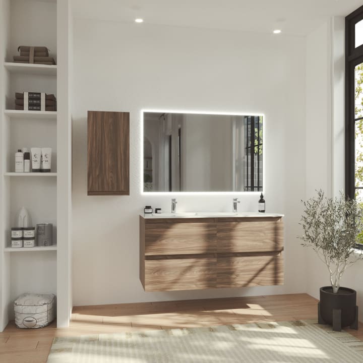 Meuble de salle de bains aspect bois Vilma Bruntec principal 2