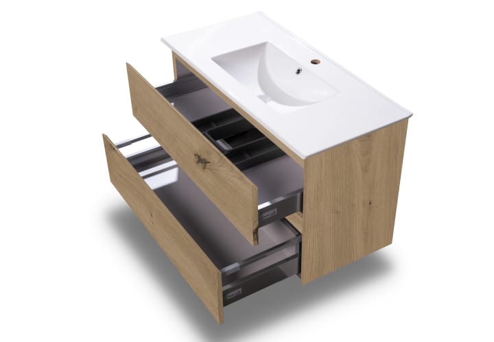Meuble de salle de bains profondeur réduite 37,8 cm Aqua Campoaras détail 27