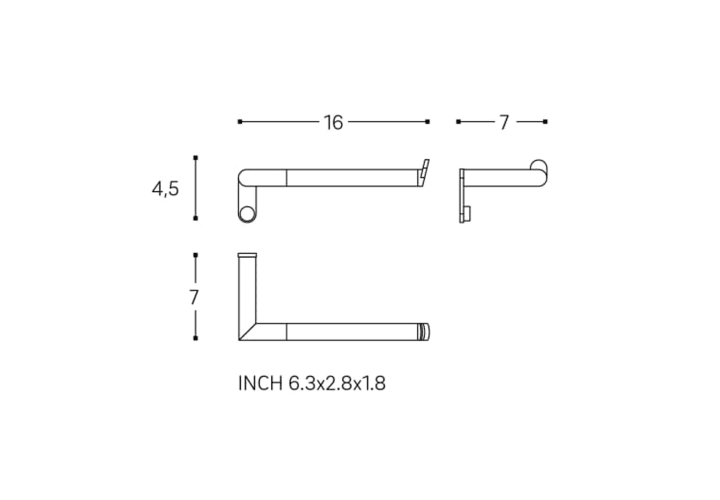 Porte-rouleau de toilette Micra Cosmic croquis 7