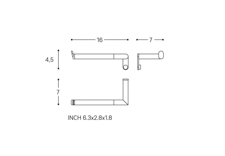 Porte-rouleau de toilette Micra Cosmic croquis 6