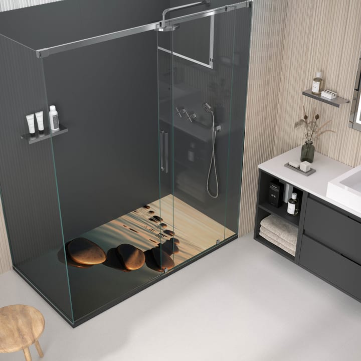 Receveurs de douche en résine décorés Design 3D Zen Bruntec. environnement 1