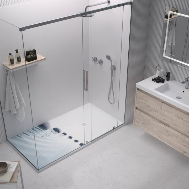 Receveurs de douche en résine décorés Design 3D Zen Bruntec. environnement 2