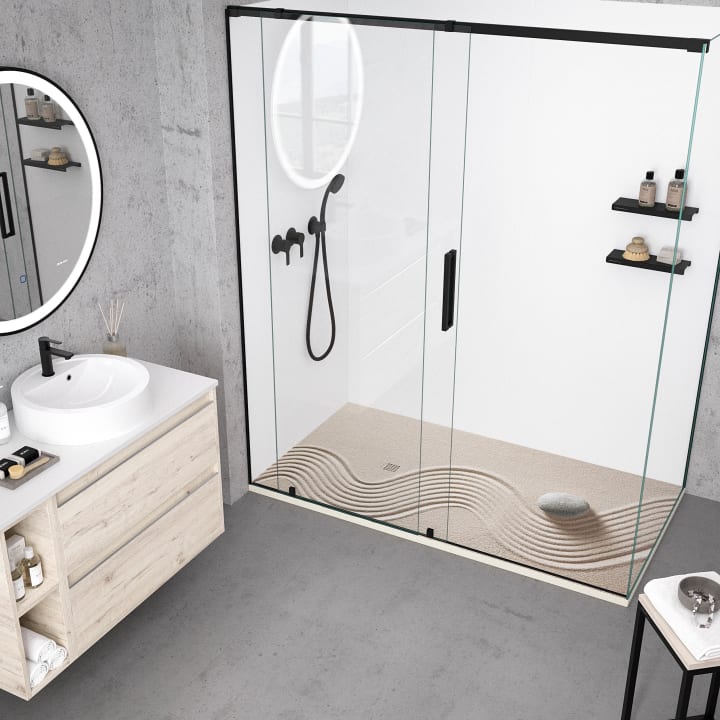 Receveurs de douche en résine décorés Design 3D Zen Bruntec. environnement 3