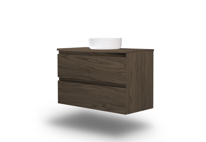 Meuble de salle de bains en bois laminé avec plan de toilette en bois Vilma Bruntec principal 10