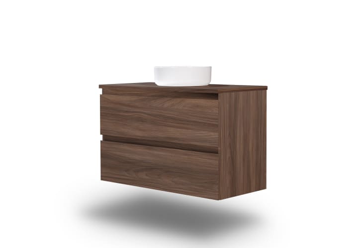 Meuble de salle de bains en bois laminé avec plan de toilette en bois Vilma Bruntec principal 7
