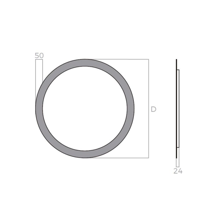 Miroir de salle de bains avec l'éclairage LED « Moon » de Bruntec croquis 3