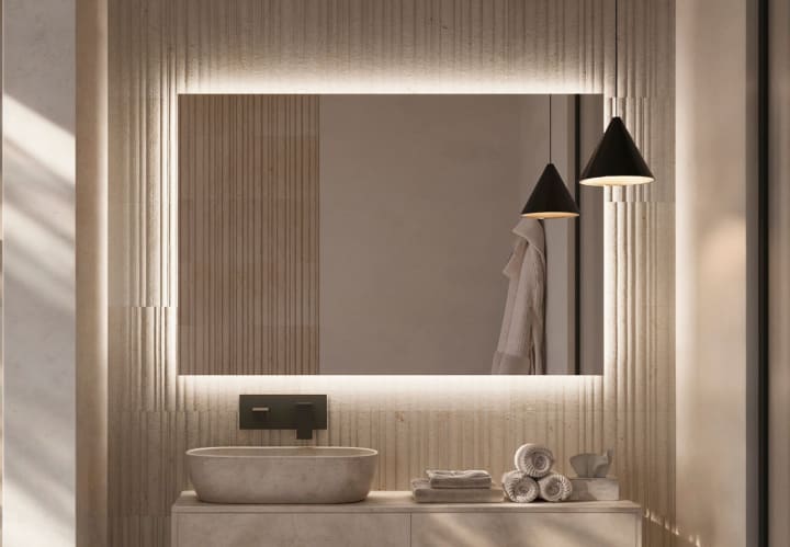 Miroir de salle de bains avec éclairage LED Suecia Ledimex principal 1