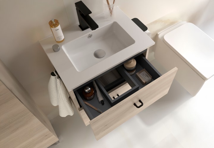 Ensemble de meubles de salle de bains  fond réduit 35 cm Inara Salgar détail 4